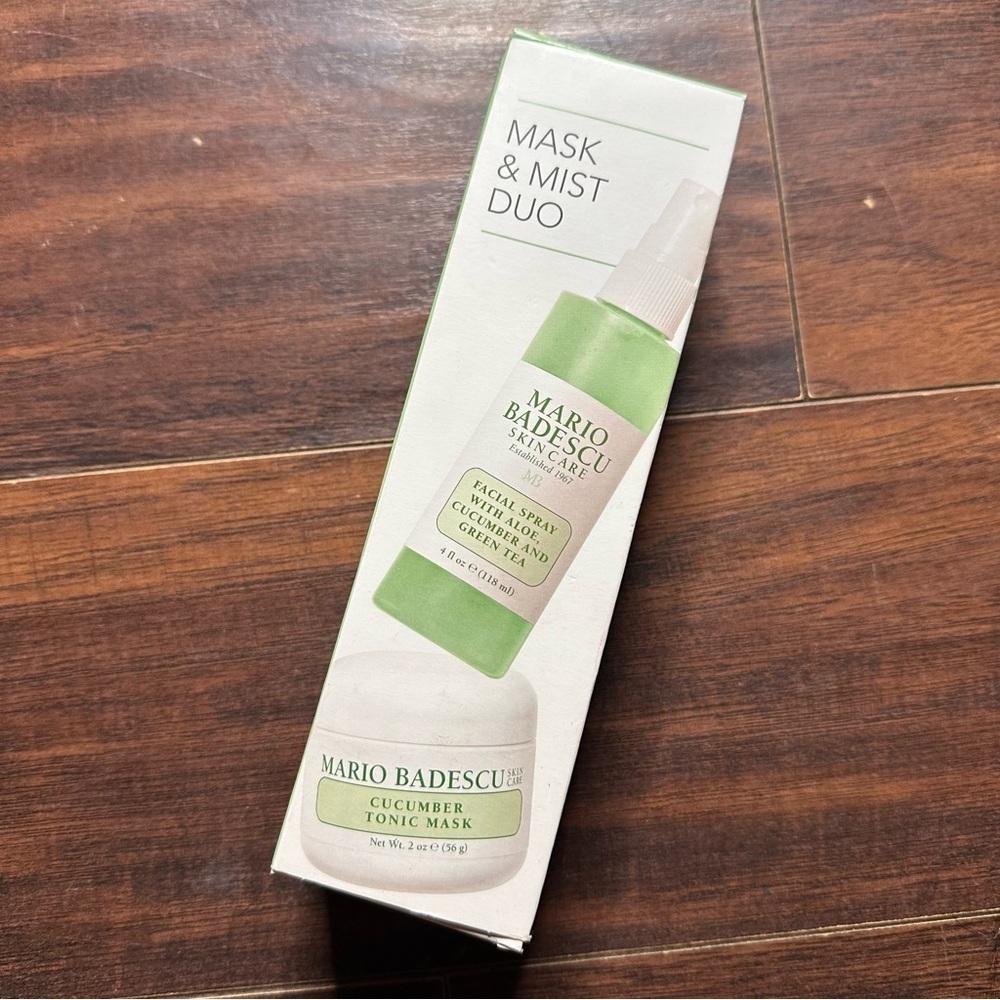 Mario Badescu Cucumber Facial Spray and Mask Set of 2 New